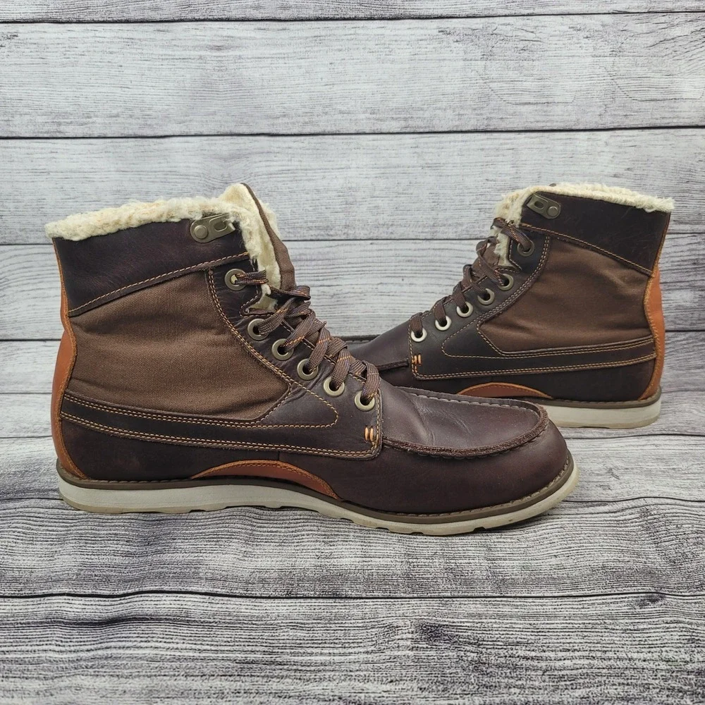 Tretorn Gore-Tex Brown Leather Faux Fur Lined Vibram Winter Boots Mens 11.5